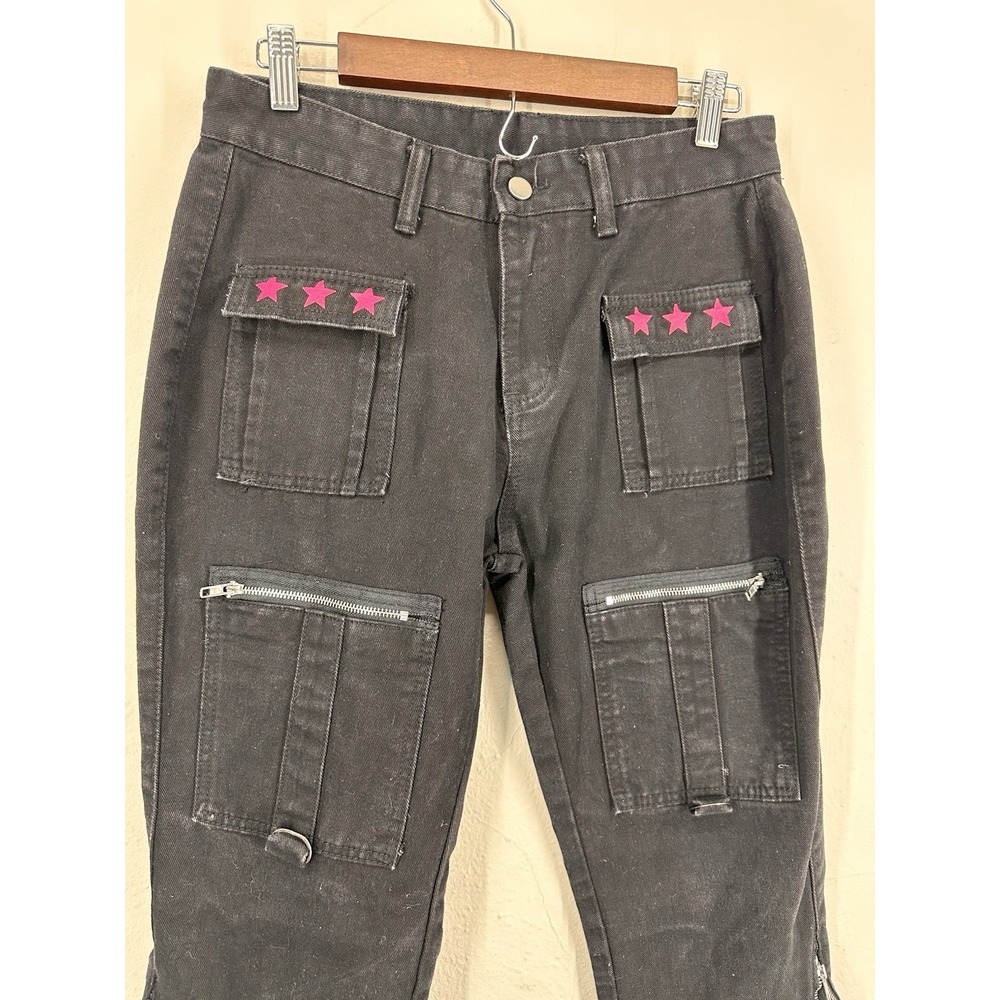 [NO TAG] Tripp NYC Pants Black Hot Pink Bondage Goth Rave Punk Hot Topic 30W - Picture 2 of 8